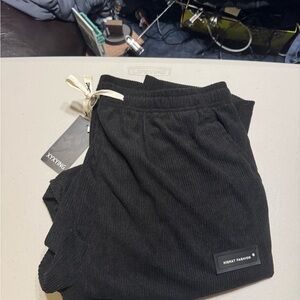 Black Ribbed Women's Pants